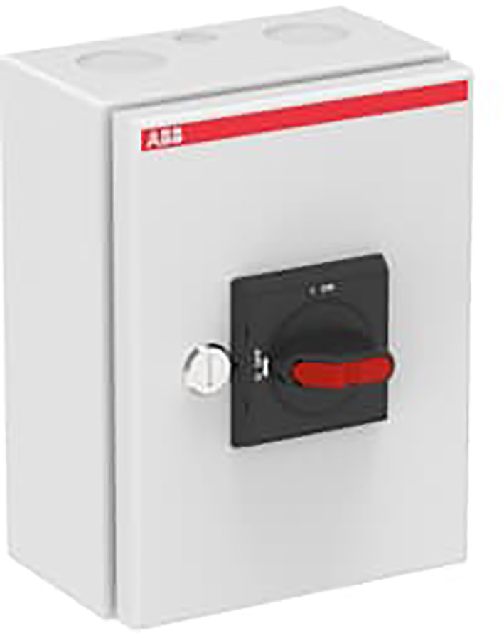 ABB Componenten Enclosed Switches Emc Veiligheidsschakelaar, 3P staal 15KW, 2 X M25 + M16, 1M contact ha
