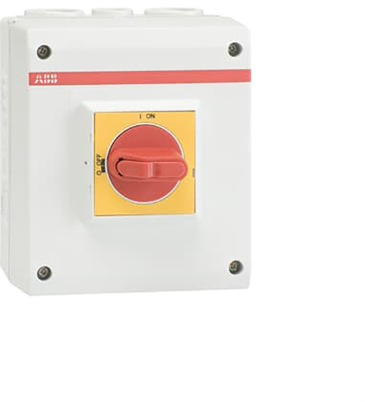 ABB Componenten Enclosed Switches Emc Werkschakelaar 6P 7,5 KW, 1M rode knop