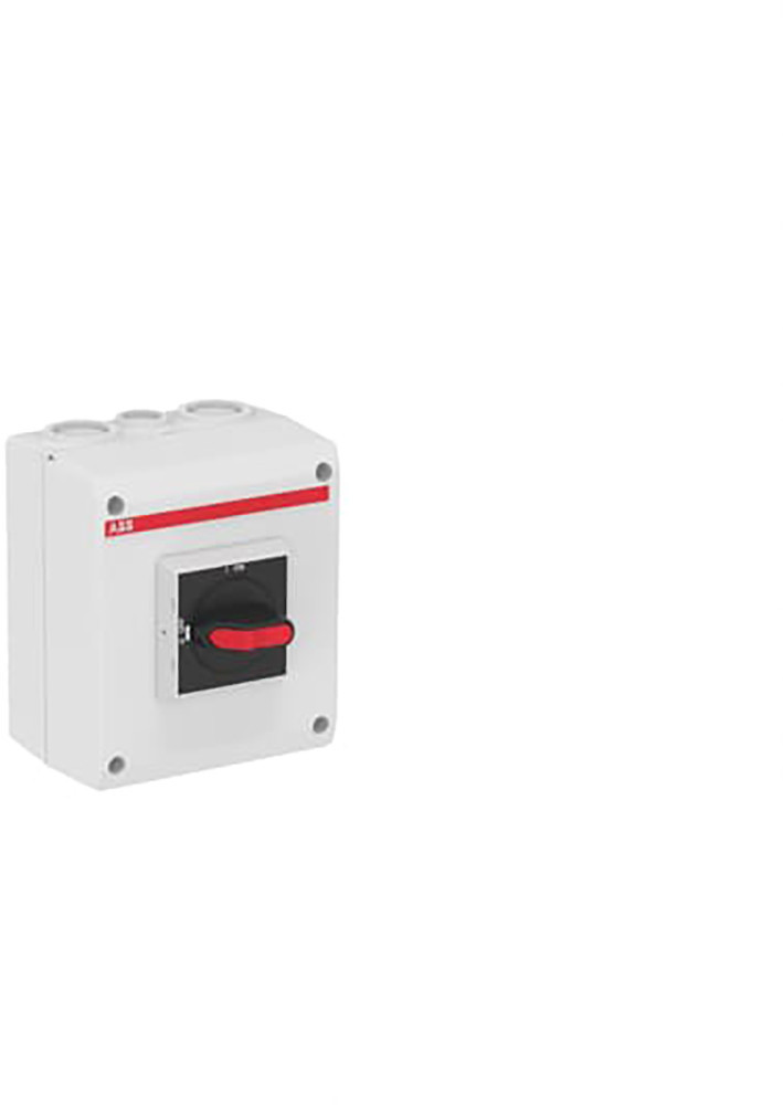 ABB Componenten Enclosed Switches Lastscheider, 4P 25a, 2XM25+M16 zwarte knop