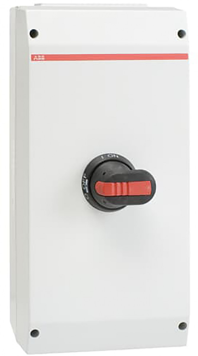 ABB Componenten Enclosed Switches Lastscheider, 6P 125a, flens I zwarte knop