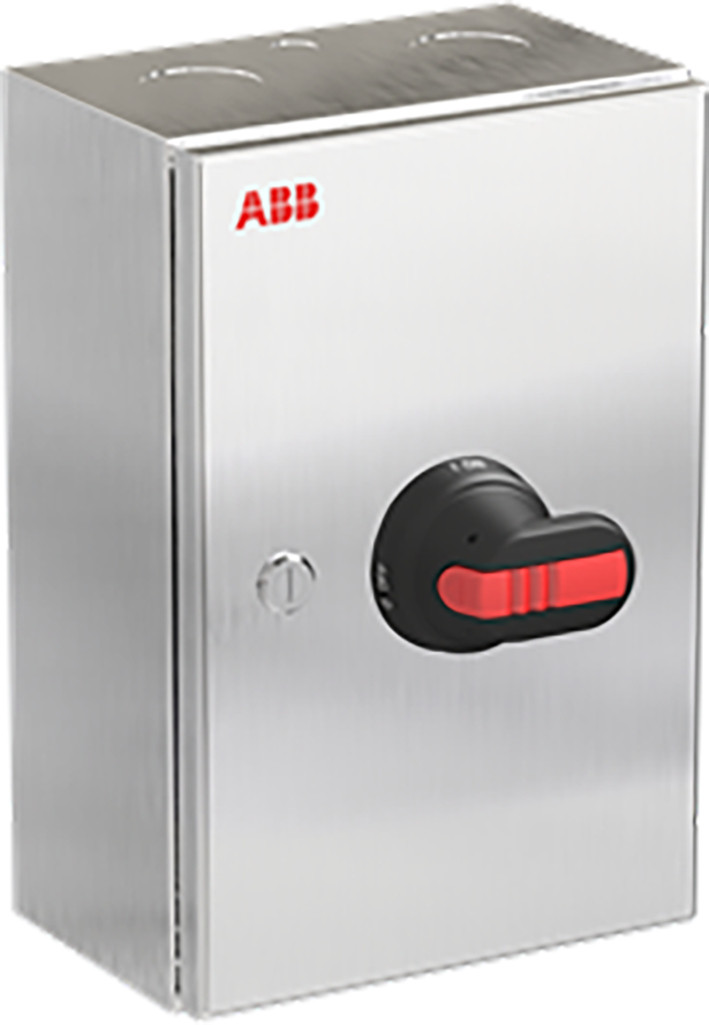 ABB Componenten Enclosed Switches Otr63gb6m Onderhoudsschakelaar stainless steel, 63a, 6P, zwarte hendel
