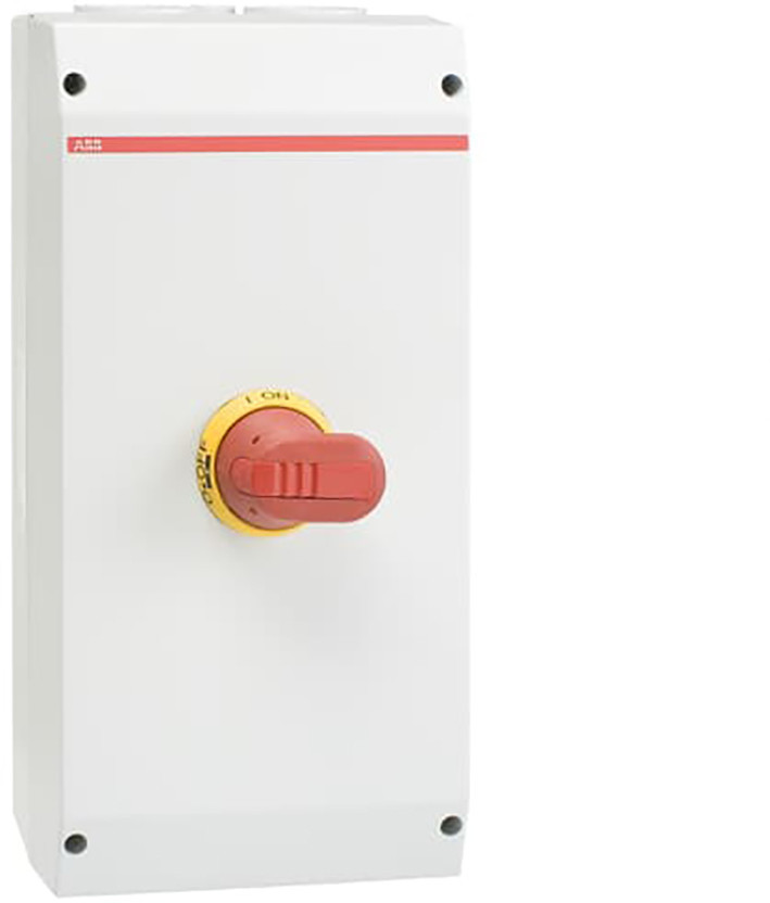 ABB Componenten Enclosed Switches Werkschakelaar 6P 45KW, flens I, 1M rood/gele knop