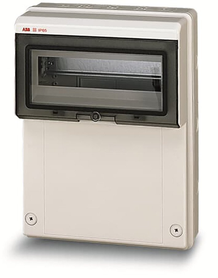 ABB Componenten Luca Industriële Verdeelkast opbouw 12mod, ip65, ral7035, afm. 275x370x140