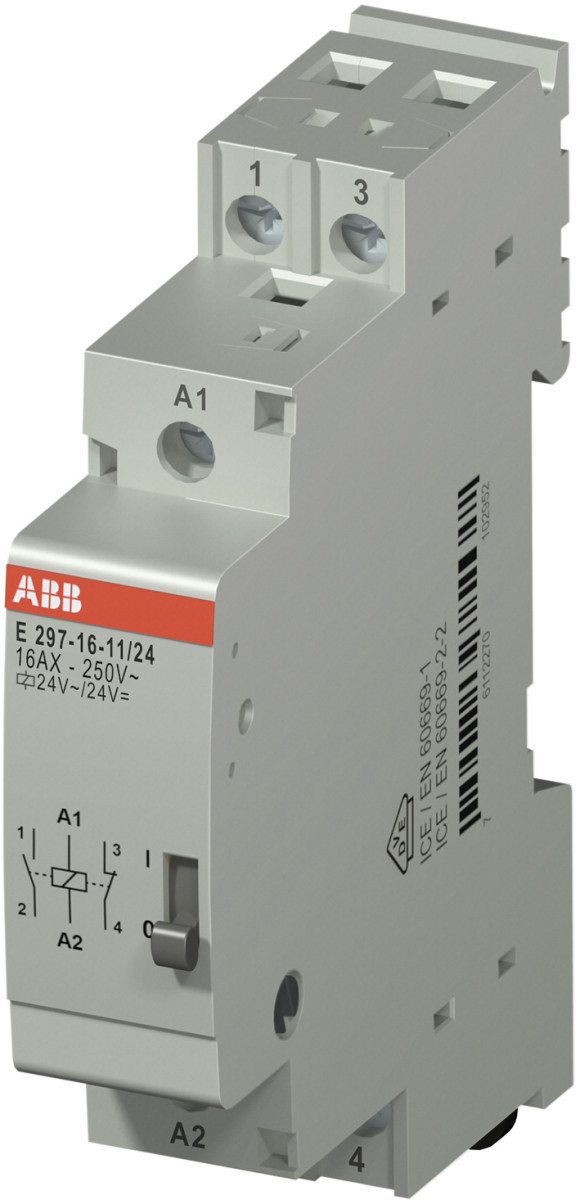 ABB Componenten System pro M compact Installatie Relais e297 1M+1V, 16a, 24vac/DC