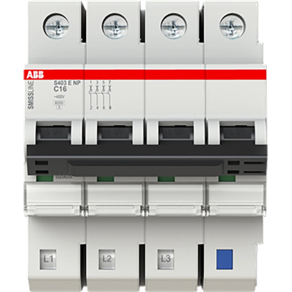ABB Componenten Smissline-TP Installatieautomaat Smissline s400e 3P+N C16 6ka