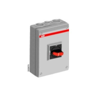 ABB Componenten Enclosed Switches Lastscheider, 4P 63a, 2XM32+M16 rood/gele knop