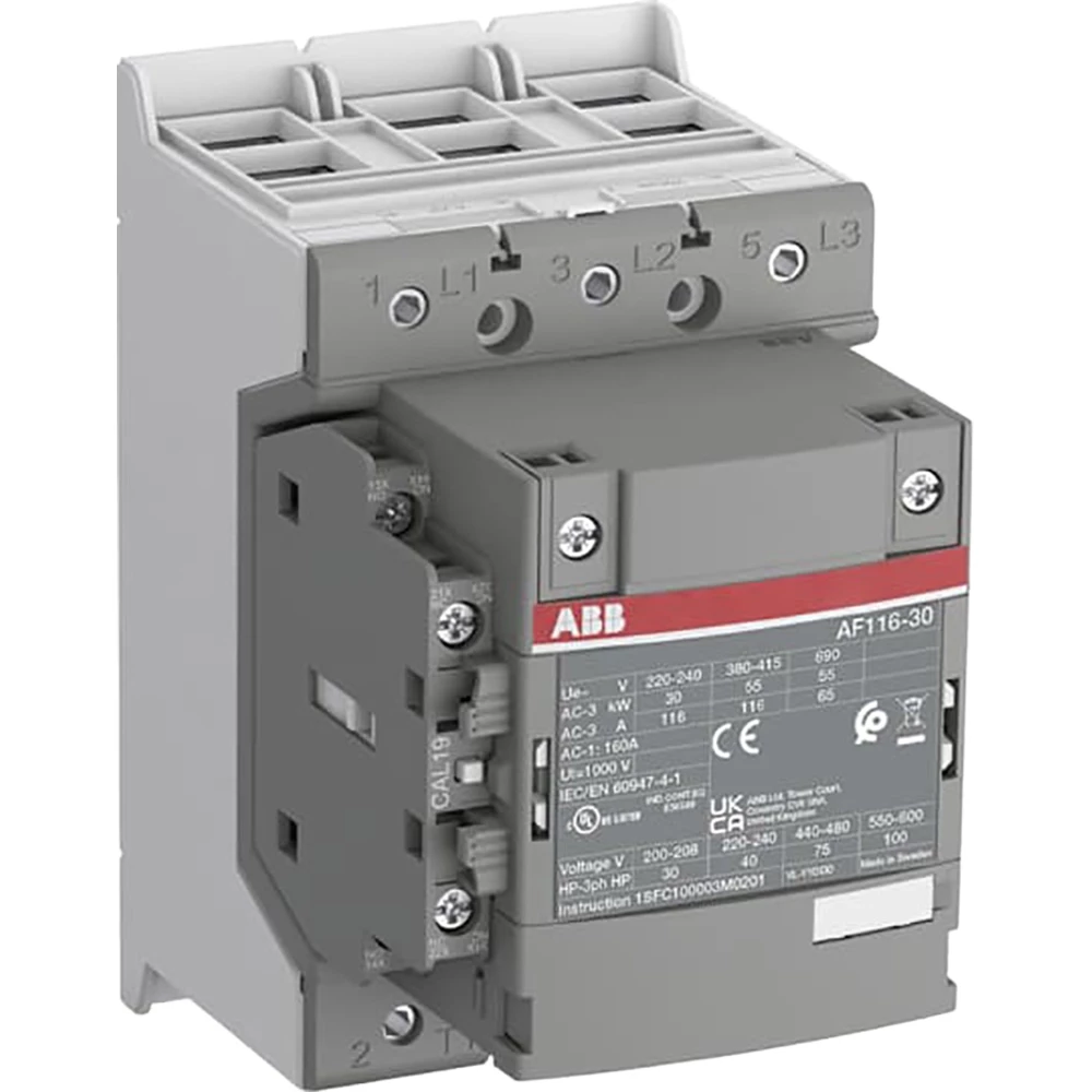 Abb Magneetschakelaar 55KW 400V 3-pole spoel code: 43 220/240vac 50/60HZ H