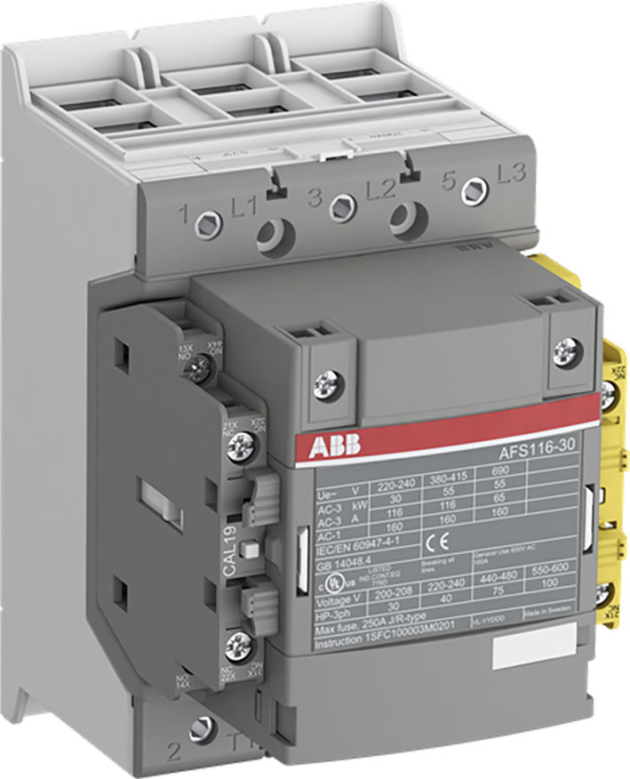 ABB Componenten Magneetschakelaar / AFS Magneetsch. 55KW 400V 3-polig spoel code: 14 groot spanningsbereik hul