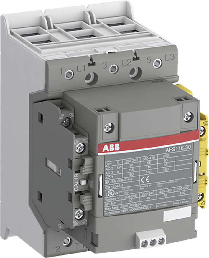 ABB Componenten Magneetschakelaar / AFS Magneetsch. 55KW 400V 3-polig spoel code: 34 groot spanningsbereik hul