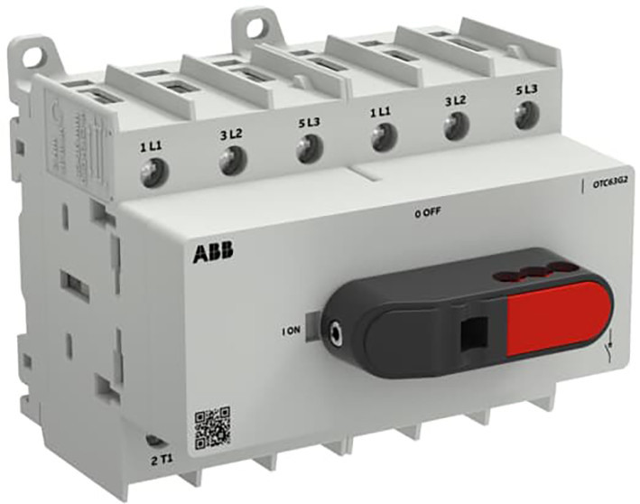 ABB Componenten OT Plus Transfer Switch Ot Plus omschakelaar framemaat G2 63a, 3P