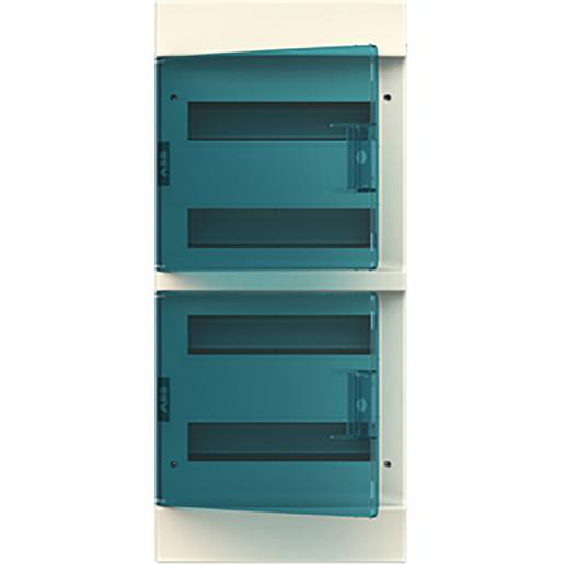 Abb Mistral41w mistral41 wandopb.met trans deur 36M 2R V.V.montagebrug TB en aardkl ip41 kunststof 18 module