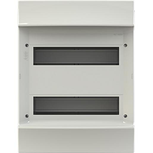 Abb Serie mistral41w mistral41 wandopbouw zonder deur 24M V.V.montagebrug TB en aardklem S ip41 kunststof 12 module