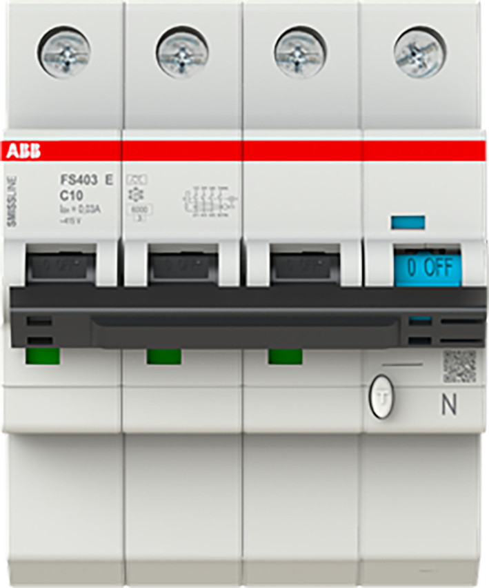 ABB Componenten Smissline-S Aardlekbev. met overstroombeveiliging C kar, 10a, 30ma, 6ka 3p+bev. nu