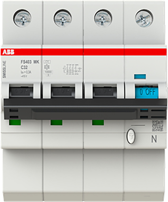 ABB Componenten Smissline-S Aardlekautomaat Met overstroombeveiliging C kar, 32a, 300ma, 10ka 3P+B