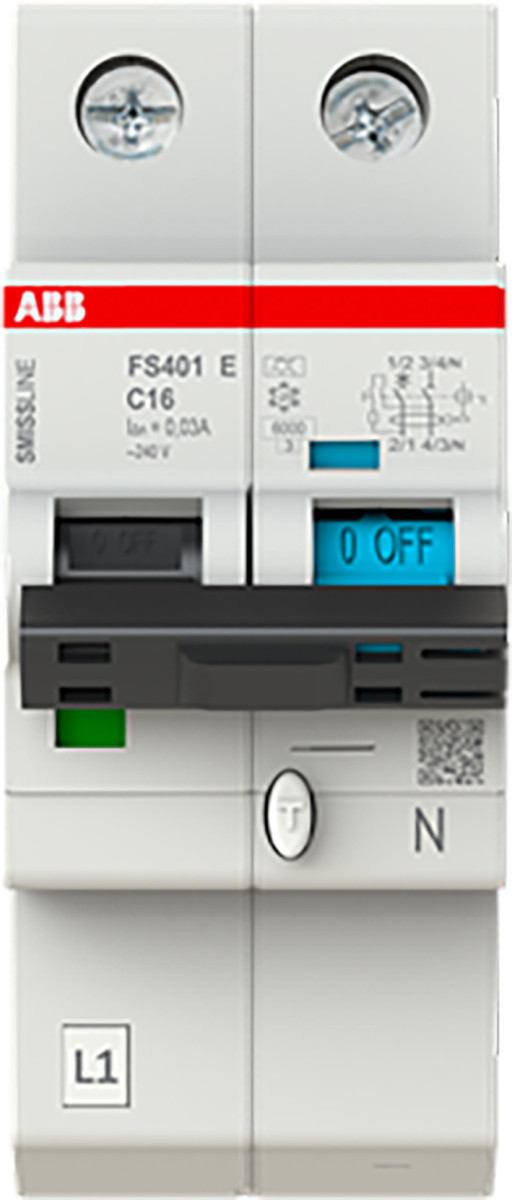 ABB Componenten Smissline-S Fs401e-C16/0.03 aardlekschakelaar met overstroombeveiliging