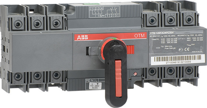 ABB Componenten Transfer Switch Omkeerschakelaar, 125a 3P motor bediend 220..240 V