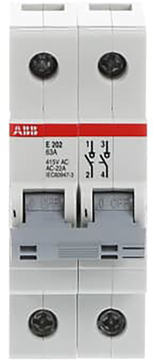 ABB Componenten System pro M compact Aan-Uit schakelaar, grijs 2 polig, 63a