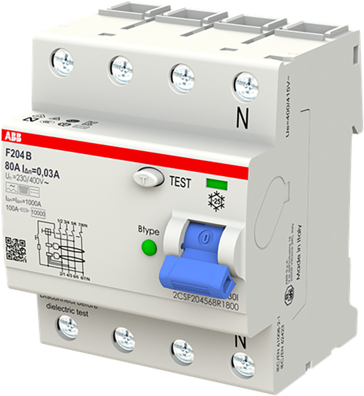 ABB Componenten System pro M compact Aardlekschakelaar F200 - 4P - 30 ma - 80 A - type B