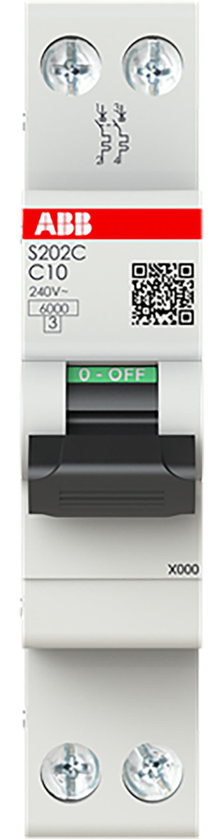 ABB Componenten System pro M compact Installatieautomaat 1P+N, 6ka-10ka C kar, 10a