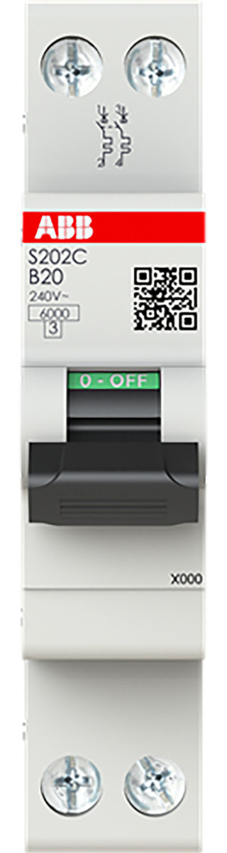 ABB Componenten System pro M compact Installatieautomaat- S200C 2P, 20a, B-kar, 6ka