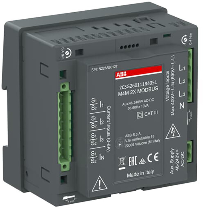 ABB Componenten System pro M compact M4M Netwerk analyzers modbus TCP/ip 2 digital out. functionaliteit 2X