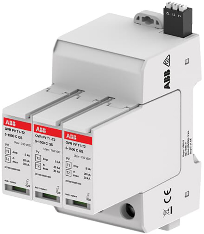 ABB Componenten System pro M compact Ovr QS PV T1-T2 5ka 2 line 1500VDC + hulpcontact