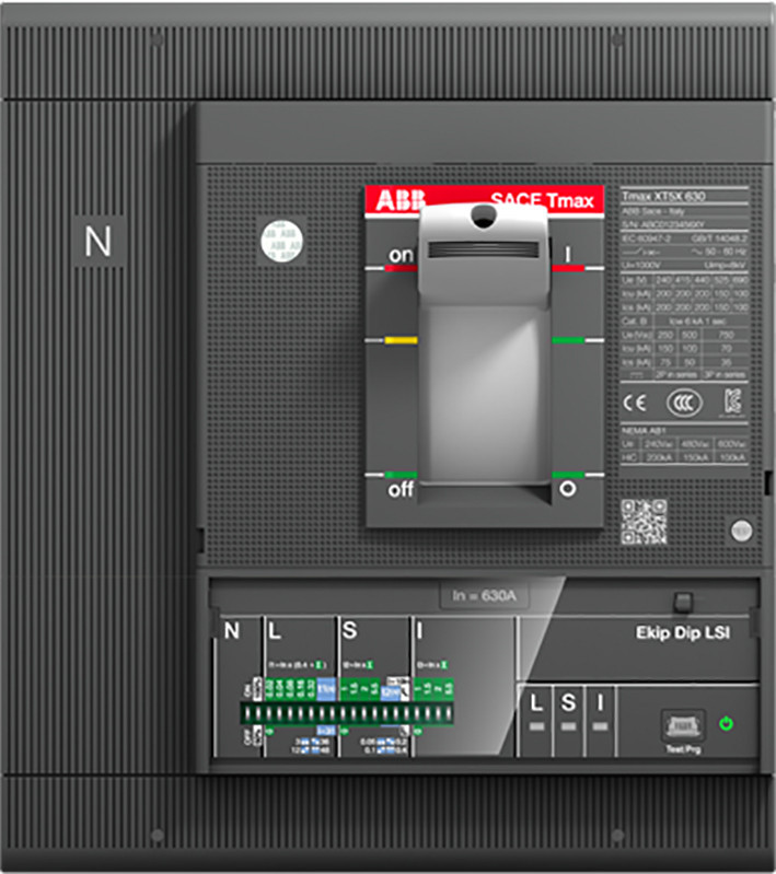 ABB Componenten Tmax XT XT5S 630 ekip dip lsi in=630 4 polig vast met vooraansluiting electron