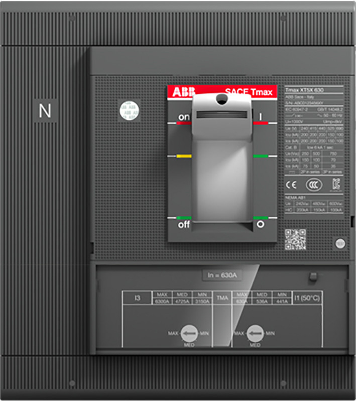 ABB Componenten Tmax XT XT5S 630 tma 500-5000 4 polig inn=50%in vast met vooraansluiting tma B