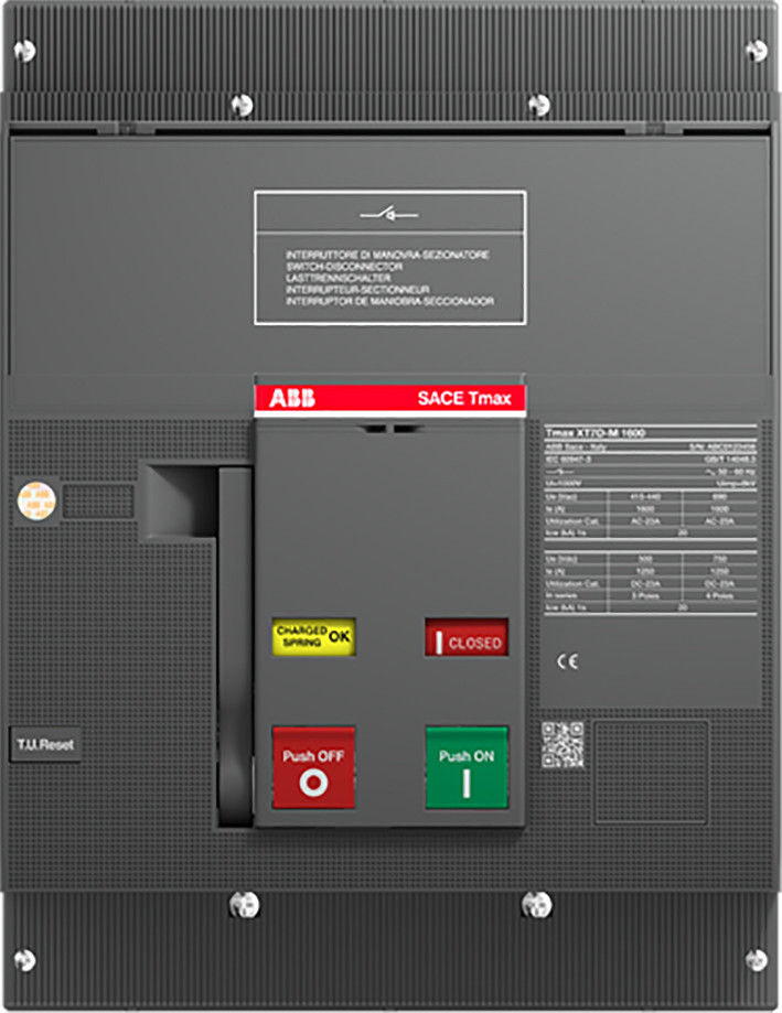 ABB Componenten Tmax XT XT7D M 1250 3 polig vast met vooraansluiting lastschakelaar