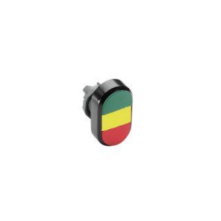 ABB Componenten Drukknoppen / Modular Verlichte Dubbele drukknop, groen/rood, met gele lens