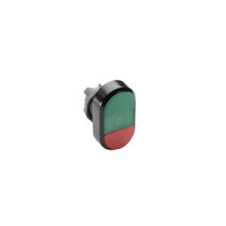 ABB Componenten Drukknoppen / Modular Verlichte Dubbele drukknop, groen/rood, start/stop tekst, met groene L