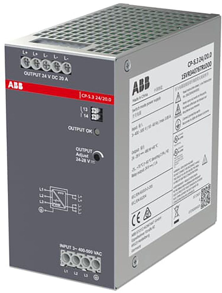 ABB Componenten Voedingen Driefase Voeding 24V 20.0a