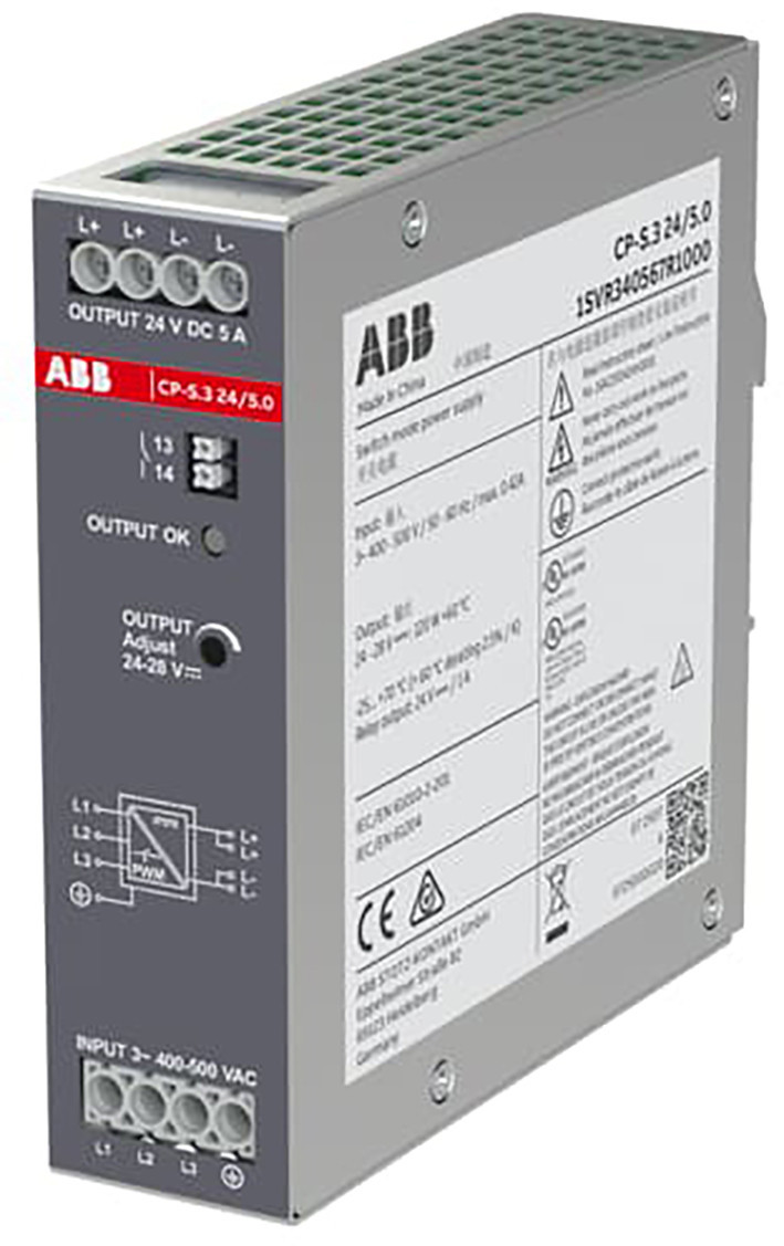 ABB Componenten Voedingen Driefase Voeding 24V 5.0a