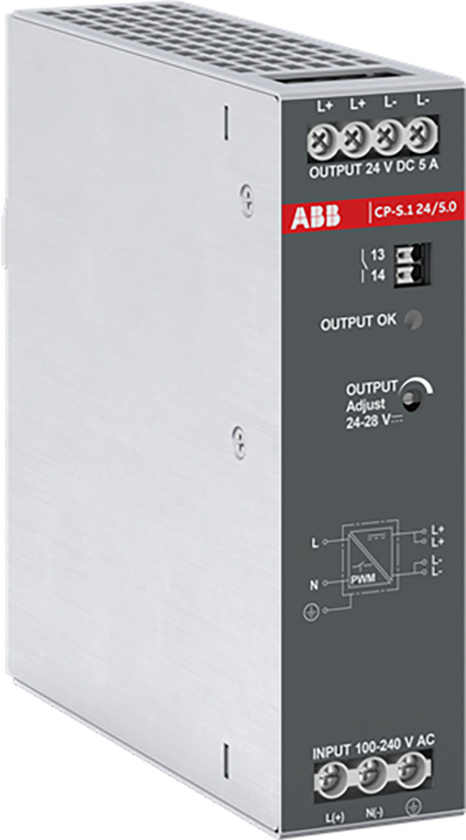 ABB Componenten Voedingen Voeding In:100-240vac/100-250VDC uitgaand: DC 24V/5a