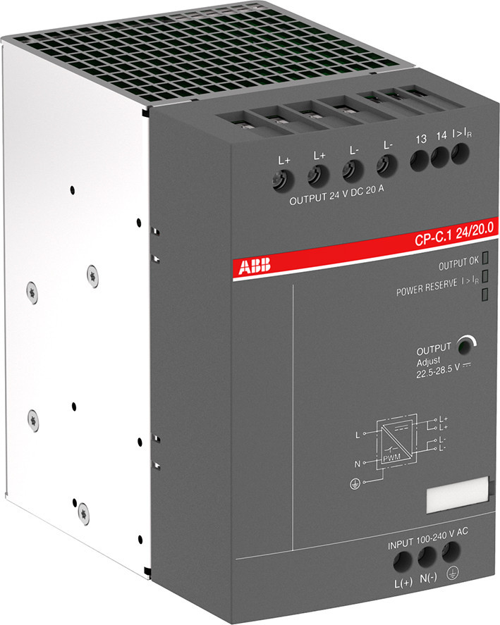 ABB Componenten Voedingen Voeding In:100-240vac/90-300VDC uit:dc 24V/20a gecoate print