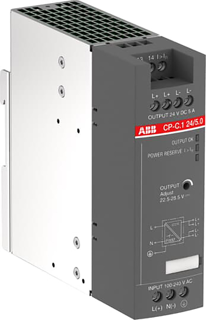 ABB Componenten Voedingen Voeding In:100-240vac/90-300VDC uitgaand: DC 24V/5a