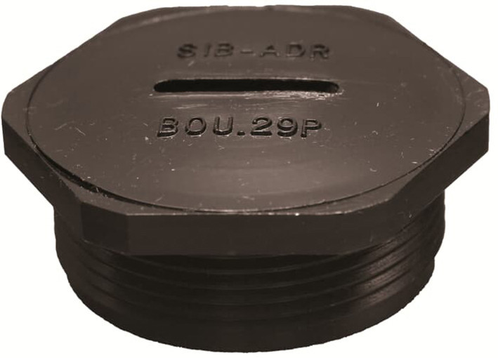 ABB Draad- en kabelmanagement SIB Plug Hexagonaal polyamide 6 met 25 procent glasvezel zwarte ral 9005