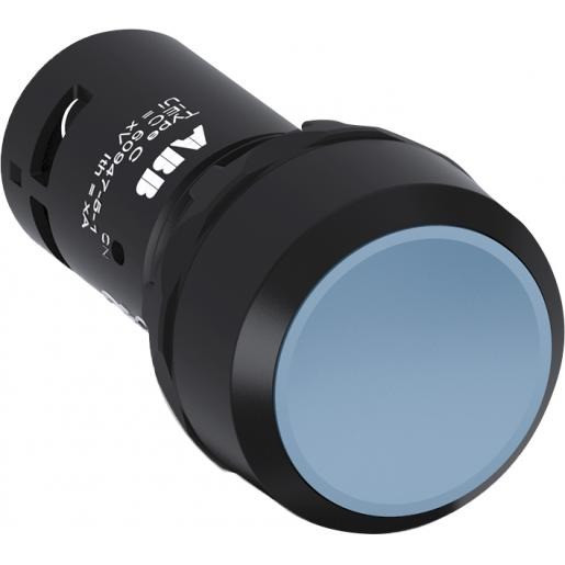 Abb Drukknop blauw met 1no niet terugverend