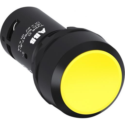 Abb Drukknop geel met 2no niet terugverend
