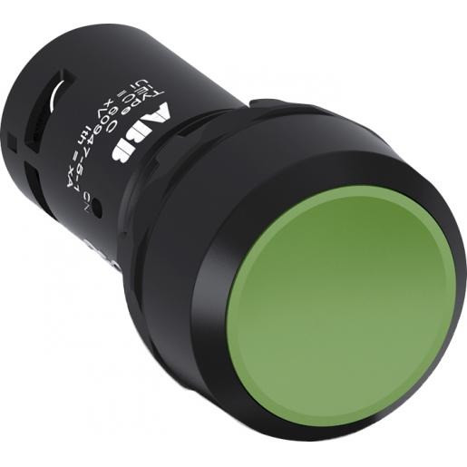 Abb Drukknop groen met 1no niet terugverend
