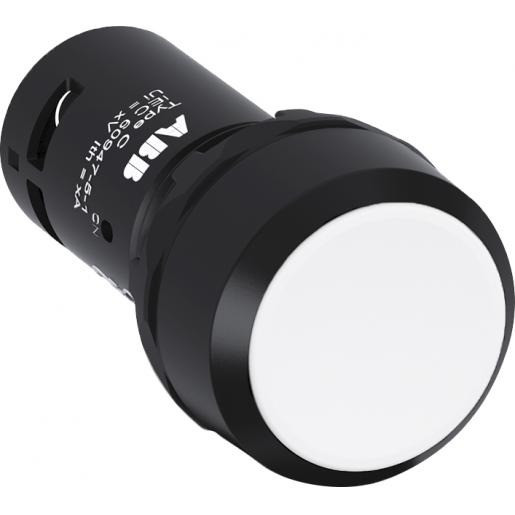 Abb Drukknop wit met 1no 1NC terugverend