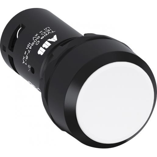 Abb Drukknop wit met 2no niet terugverend