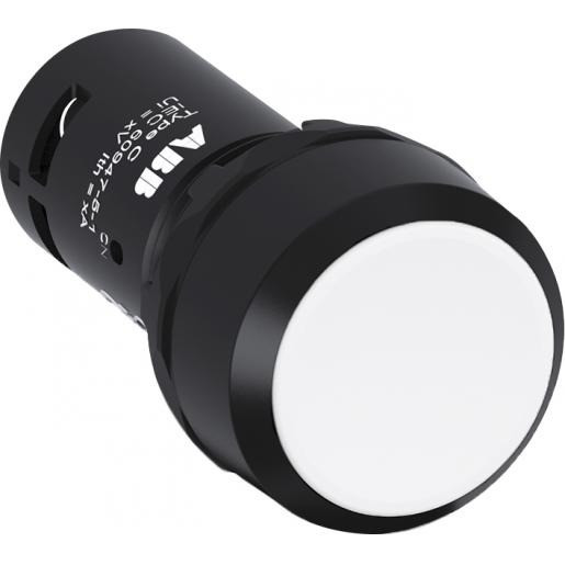 Abb Drukknop wit met 2no terugverend