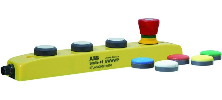 Abb Drukknoppen kast 1 noodstop 3 drukknoppen en assortiment aan lenzen