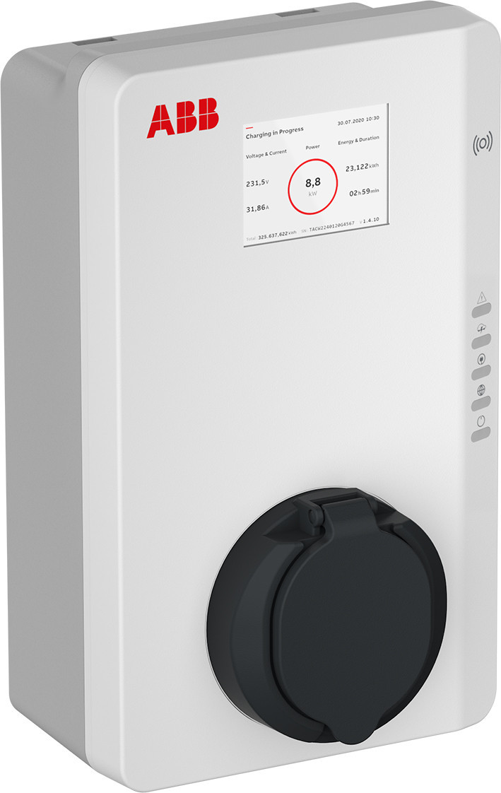 ABB EV Charging Terra AC Terra Ac wallbox type 2 contactdoos, 22KW/3 fase/32a, mid certificaat,