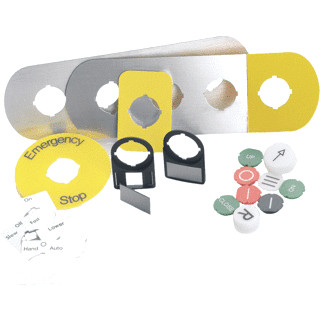 Abb Gele noodstop ring plastiek plaat