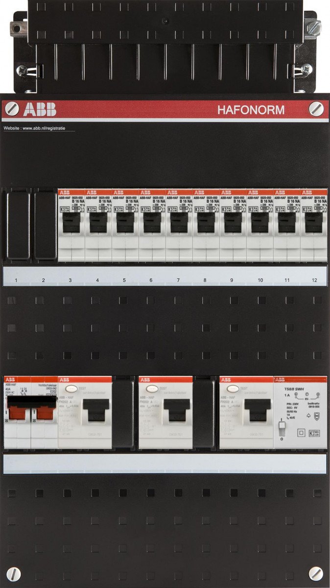 Abb 10X achter 3X 30ma+t+hs 1-F installatiekast