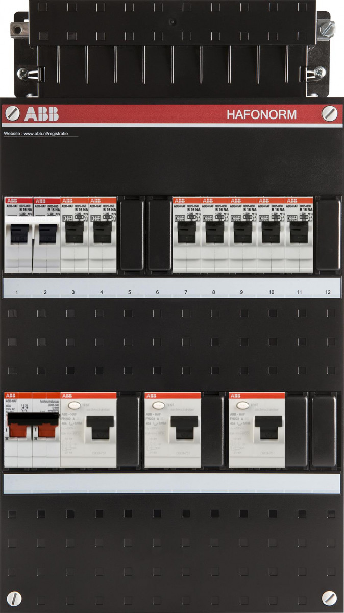 ABB HAF Abb 7X achter 3X 30ma+f+hs, 1-F installatiekast
