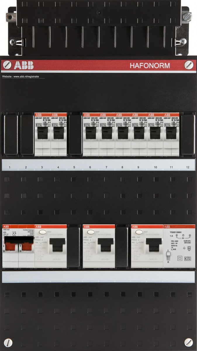 Abb 8X achter 3X 30ma+t+hs 1-F installatiekast
