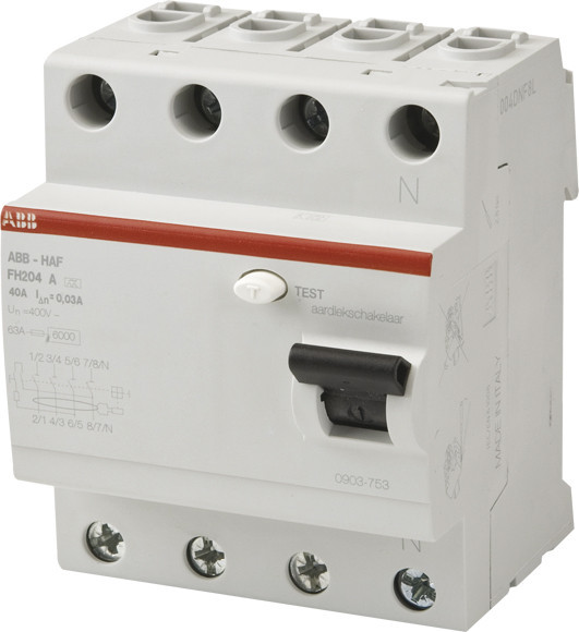 Abb Hafonorm aardlekschakelaar 4P 40a 0,3a